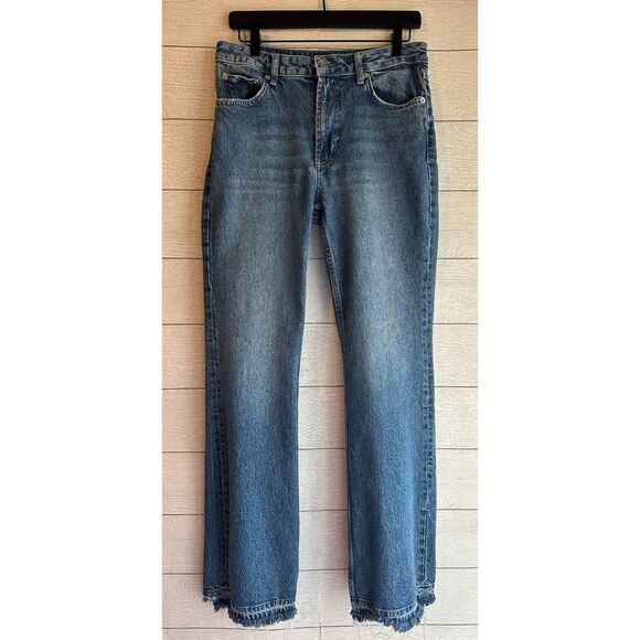 RAILS THE SUNSET HIGH RISE SLIM FLARE JEANS MAZARINE LET DOWN HEM SIZE 28 - Picture 6 of 14